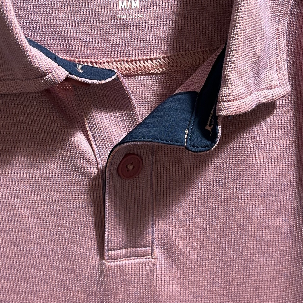 Rhone Mens Delta Pique Short Sleeve Polo Shirt Color Razzy/Misty Rose Sz Med - Picture 8 of 16